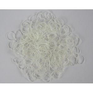 Haarelastiekjes Rasta elastiekjes Wit ca 1100 stuks - Met gratis opbergtasje