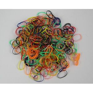 Haarelastiekjes Rasta elastiekjes Zwart/Oranje/Gele/Groene en Rode ca 1100 stuks - Met gratis opbergtasje