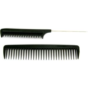 Toupeerkam en grove kam zwart.