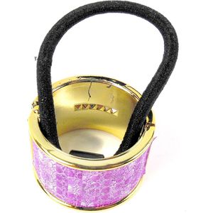 Staartklem glitter paars puntjes