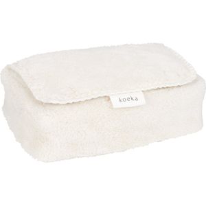Koeka hoes voor babydoekjes Malmo - teddy - wit