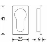 Set van twee PC-Plaatjes Mini vierkant 25mm glans nikkel