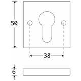 Set van twee PC-Plaatjes Bauhaus glans chroom