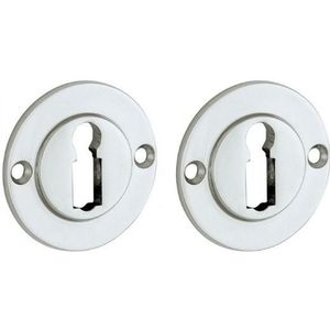 Set van twee sleutelplaatjes Chemin de Fer 50mm BB glans chroom