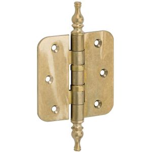 Kogellagerscharnier - 89x89 - Ronde Hoek - Messing Antiek