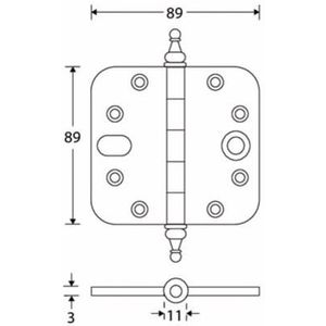 Artitec - Kogellagerscharnier SKG3 - Goud - Messing PVD