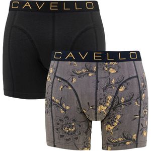 Cavello - 2-pack Boxershorts Grijs Geel / Print - M