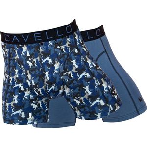 Cavello - 2-pack Boxershorts Blauw/ Blauw Print - Maat M