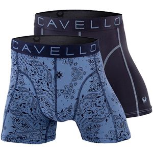 Cavello - 2-pack microfiber boxershorts print blauw - Heren