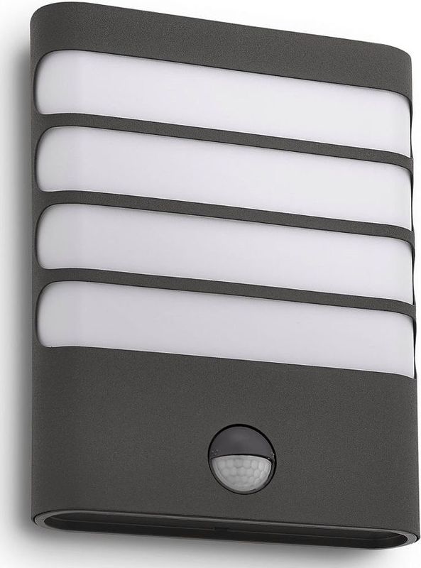 Philips Raccoon buitenwandlamp - met sensor - 1-lichts - antraciet