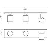 Philips Runner opbouwspot - 3-lichts - wit