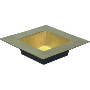 Othmar Decorations dienblad/plateau/tray - goud - 20 x 20 cm - kunststof - vierkant