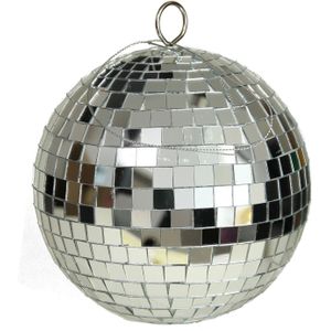 Grote discobal kerstballen - zilver - 15 cm - kunststof