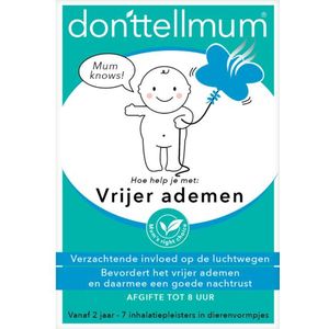 Donttellmum - Inhalatiepleisters - 7 Stuks - Dierenvormen - Natuurlijke Ingrediënten