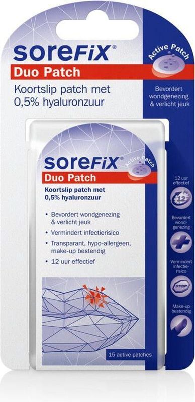 Sorefix - Duo Patch - Koortslip Patch - Transparant - 15 Actieve Patches