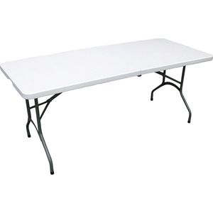 ERRO Campingtafel - Vouwtafel - inklapbare tafel - plooitafel - 180x74x72 cm - Wit - Voor 8 personen