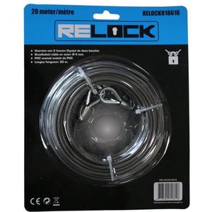 Relock - Staalkabel met 2 lussen - 20m x 4mm