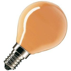 Schiefer - E14 Kogel Gloeilamp - Oranje - 25W - Dimbaar