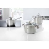 BK Conical Glas Pannenset - 4-delig - glazen deksels