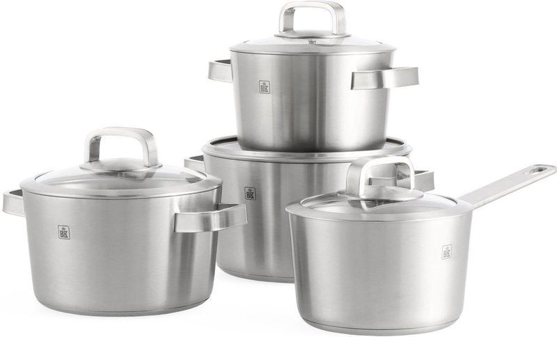 BK Conical Glas Pannenset - 4-delig - glazen deksels