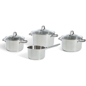 DUCQ Downdraft pannenset - 14 delig - met glazen deksels
