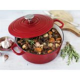 BK - Geëmailleerd Gietijzer - Ronde Nederlandse Oven - Chili Rood - 24cm