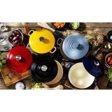BK - Geëmailleerd Gietijzer - Ronde Nederlandse Oven - Chili Rood - 24cm