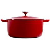 BK - Geëmailleerd Gietijzer - Ronde Nederlandse Oven - Chili Rood - 24cm