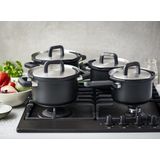 BK - Flow Cool Black - Kookpannenset - 4 Delig - RVS - Veilig Afgietsysteem