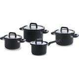 BK - Flow Cool Black - Kookpannenset - 4 Delig - RVS - Veilig Afgietsysteem