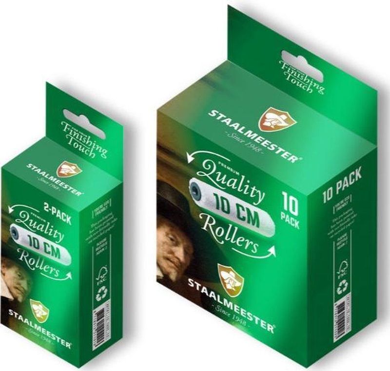 Staalmeester microvilt verfrollers - serie 1606 Maat: 10 cm - 2 pack