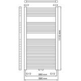 Haceka Designradiator Gobi Zwart 6-punt 111x59cm Ce | Designradiatoren