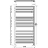 Designradiator haceka gita 50x110 cm wit 4-punts aansluiting