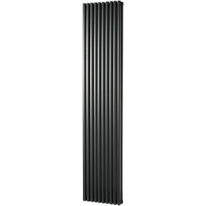 Designradiator haceka mojave adoria 38x184 cm antraciet 6-punts aansluiting (1377 watt)