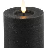 Countryfield Lyon LED kaars/stompkaars zwart D7,5 x H8 timer