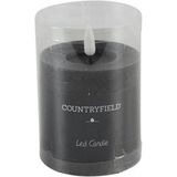 Countryfield Lyon LED kaars/stompkaars zwart D7,5 x H8 timer