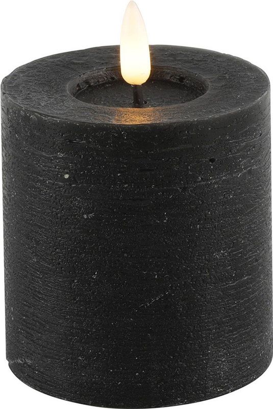 Countryfield Lyon LED kaars/stompkaars zwart D7,5 x H8 timer