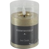 Countryfield Lyon LED kaars/stompkaars - goud - D7,5 x H8 cm - timer