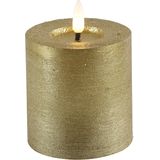 Countryfield Lyon LED kaars/stompkaars - goud - D7,5 x H8 cm - timer