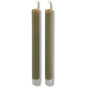 Countryfield LED kaarsen met afstandsbediening 'Lyon' (Set van 2, Ø 2.2cm, Beige)