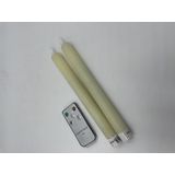 Countryfield LED kaarsen met vlam 2x crème wit Afstandsbediening Dinerkaars rustiek wax 23 LED kaars batterij