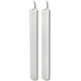 LED kaarsen met bewegende vlam 2x - Wit - Afstandsbediening - Dinerkaars rustiek wax 23 cm - LED kaars batterij