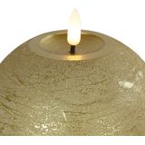 Countryfield LED kaars/bolkaars- goud - B8 x H9,5 cm - Lyon - warm wit
