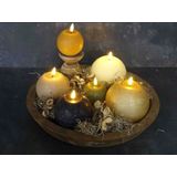 Countryfield LED kaars/bolkaars- goud - B8 x H9,5 cm - Lyon - warm wit