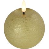 Countryfield LED kaars/bolkaars- goud - B8 x H9,5 cm - Lyon - warm wit