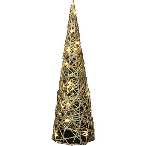 Countryfield LED kegel kerstboom lamp - goud - 30 leds - 60 cm - met timer