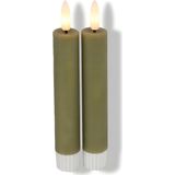 Countryfield Led dinerkaarsen - 2x st- beige -H15cm - afstandsbediening