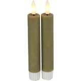Countryfield Led dinerkaarsen - 2x st- beige -H15cm - afstandsbediening