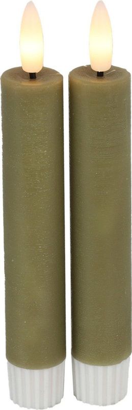 Countryfield Led dinerkaarsen - 2x st- beige -H15cm - afstandsbediening