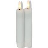 Countryfield Led dinerkaarsen - 2x st- wit -H15cm - afstandsbediening